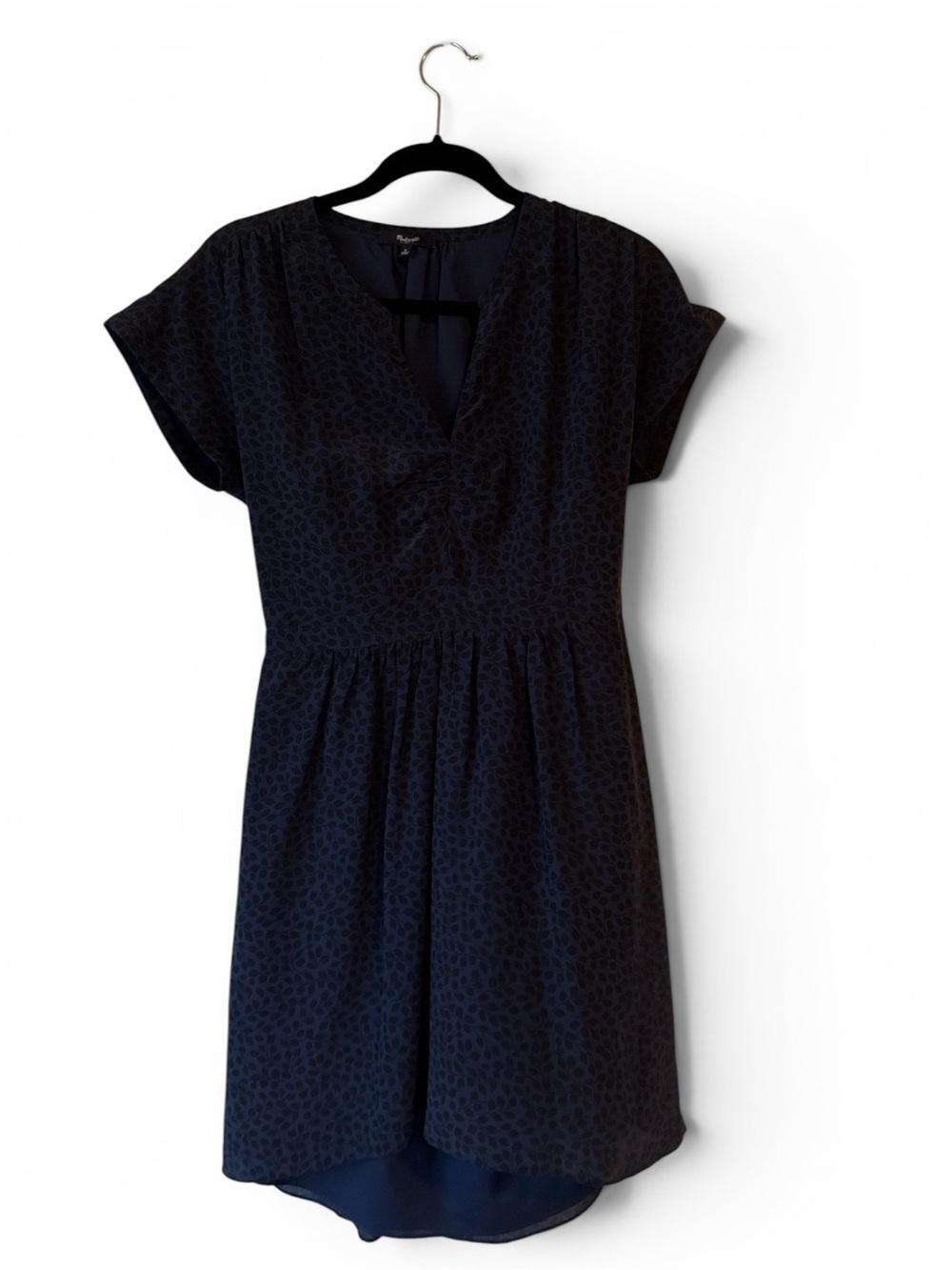 Madewell Navy Short-Sleeve High-Low Dress